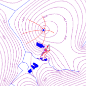 Contaminant migration assessment using AnAqSim, an analytical element model.