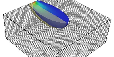 3D box model plume developed using MT3D depicting plume migration over time. Visualized using Earth Volumetric Studio